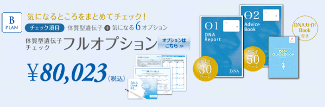 Bプラン:体質型遺伝子チェック+フルオプション