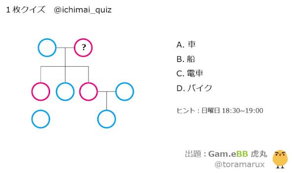 1枚クイズ009 に入るのはa Dのうちどれ 1枚クイズ