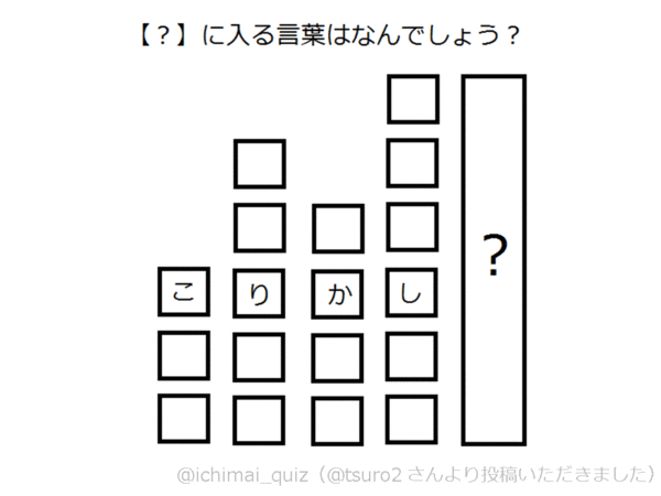 1枚クイズ031 に入る言葉は何でしょう 1枚クイズ