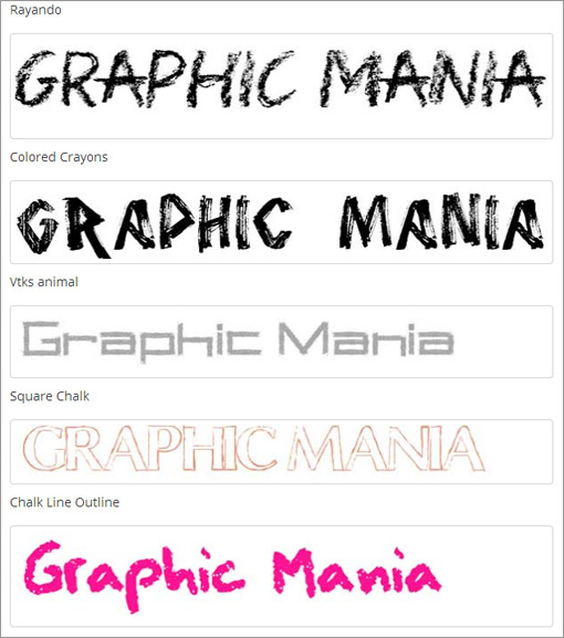 チョークやサインペンのようなかすれのあるフォント