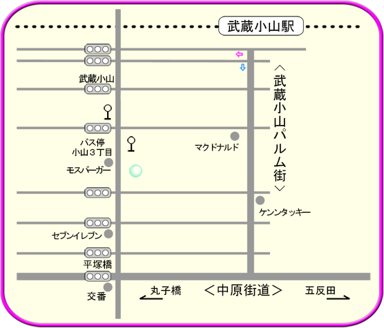 武蔵小山の美容室 華.夢(カーム)のアクセスマップ