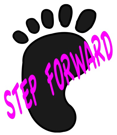 キッズ英語ミュージカルのロゴ「Step Forward」