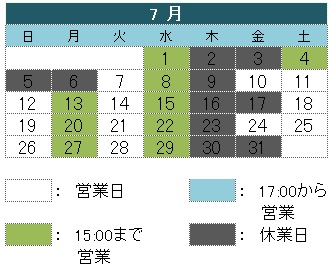 7月の営業