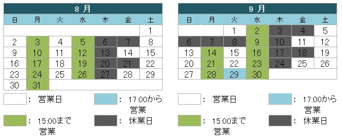 8-9月の営業