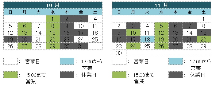 10-11月の営業